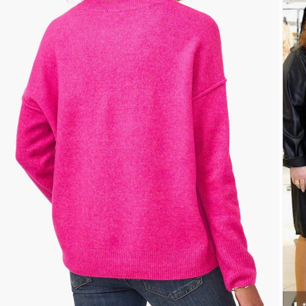 Vince Camuto Vibrant Pink Crew Neck Sweater